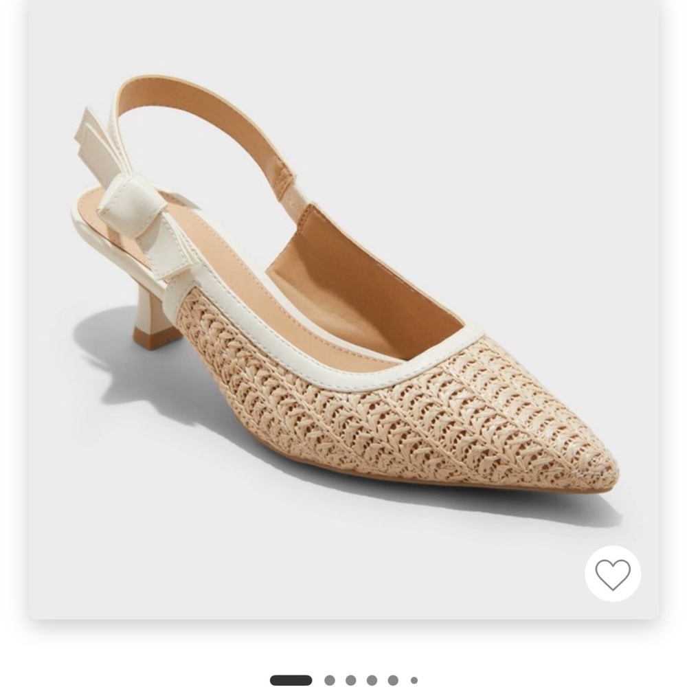 a new day Beige Woven Slingback Heels